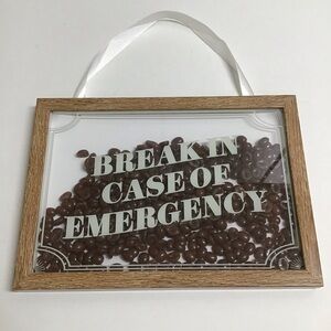 Coffee Shop Picture Bean Filled Wall Art Box Break In Case of Emergency Cafe 3D